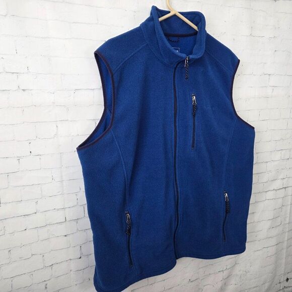 LL Bean Trail Model Polartec Fleece Vest Mens Size XXL Tall Blue 284629 Outdoor - Picture 2 of 5